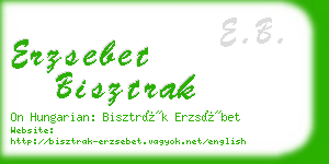 erzsebet bisztrak business card